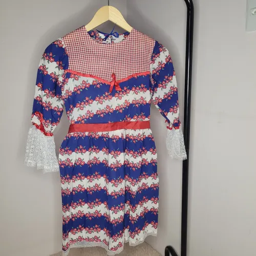 Vestido + bombacha de chita festa junina infantil - tamanho G - Seminovo