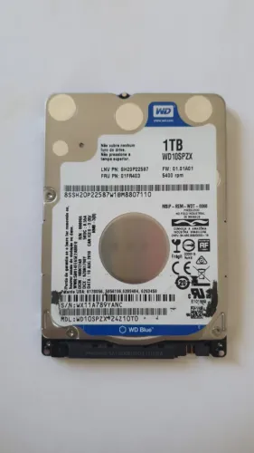 Hd 1tb - Sata - Notebook - Interno Western Digital Wd10spzx 1tb Azul