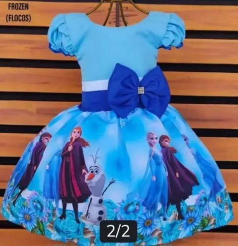 Vestido Infantil Frozen - Perfeito para Festas
