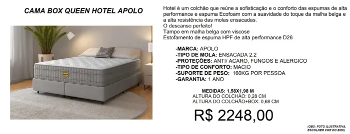 Cama box queen molas ensacadas dupla face