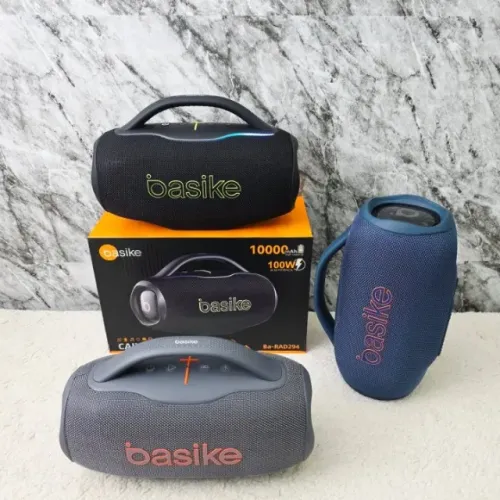 Caixa de Som Bluetooth BASIKE BA-RAD294 - 100W, LED RGB, Portátil e Potente