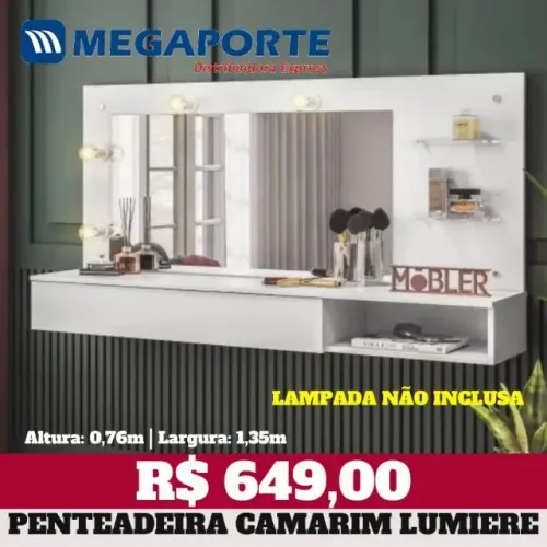 Penteadeira Camarim Lumiere - 2 Cores (Novo) Entrega Grátis!