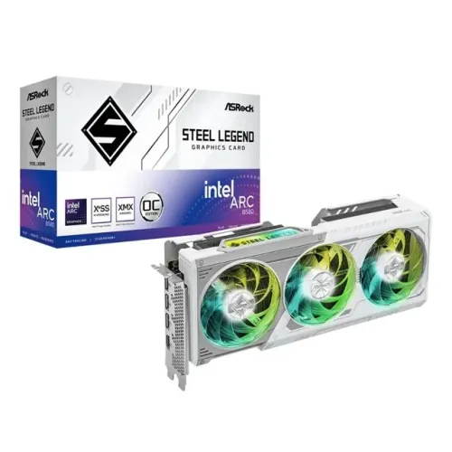 Placa de Vídeo Intel Arc B580 12GB GDDR6 ASRock Steel Legend OC Triple Fan - WZetta