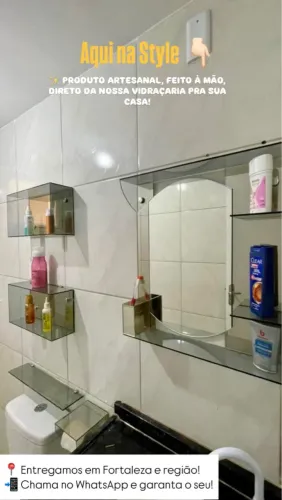 Kit de banheiro em vidro artesanal