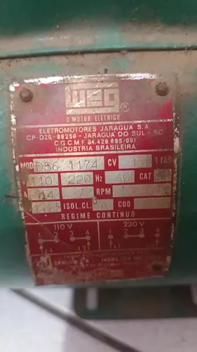 Motor Elétrico WEG 1CV 110/220V 60Hz