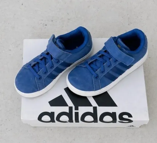 Tênis Infantil Adidas Grand Court 2.0 Azul Nº 31 - Muito Conservado