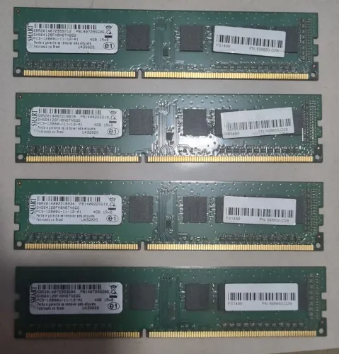 kit de 4 memórias RAM Smart DDR3 de 4GB