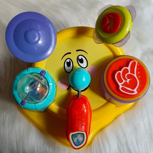 Bateria Infantil Brinquedo Musical Com Som e Luz