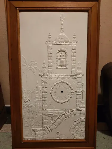 Quadro em relevo com relogio para pintura 94 x 55