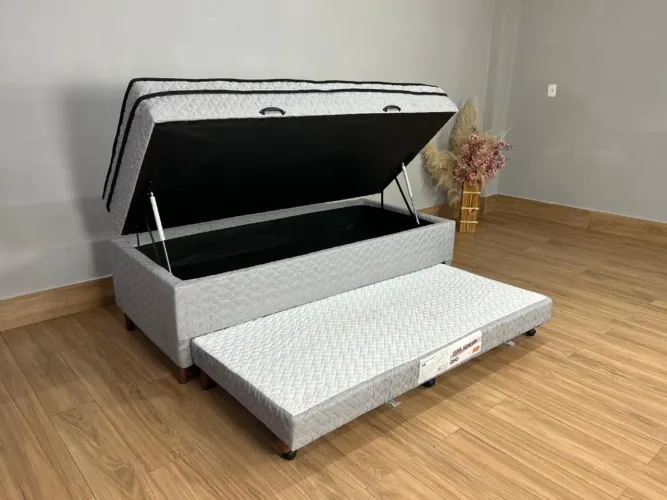 Cama Box Baú Sublime Molas Solteiro Com Auxiliar Entrega Rápida
