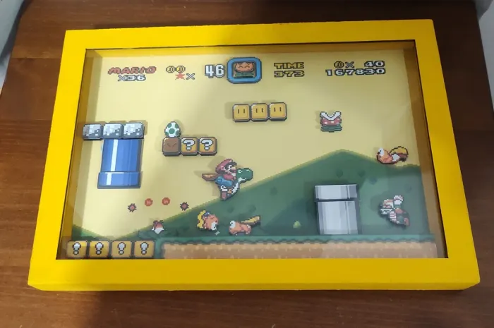 Quadro em 3D Super Mario! 