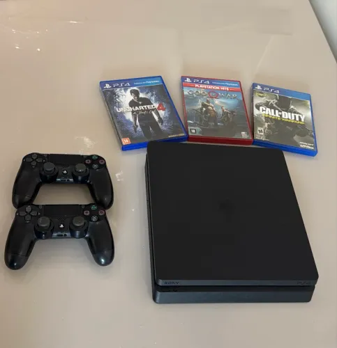 Ps4 Slim, 2 controles, 1 Tb Memória, Com vários jogos!!