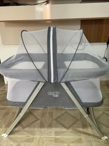 Berço Moisés Portátil Com Balanço Comfy Cinza - MaxiBaby