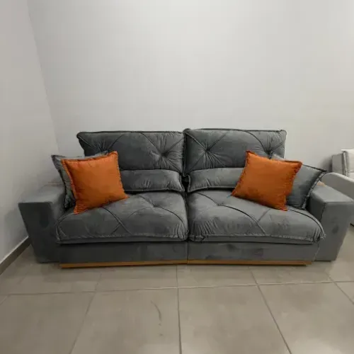 Sofá Retrátil Gran Belo Cinza 2,30m