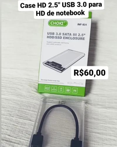 Case HD 2.5 polegadas USB 3.0 para HD externo e SSD / PREÇO IMPERDÍVEL