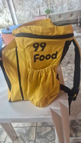 Bag de entregas 99food+suporte celular com capacete
