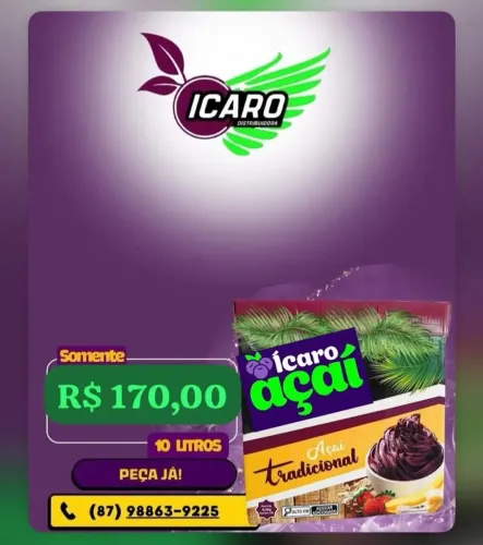 Açaí cremoso tradicional distribuição