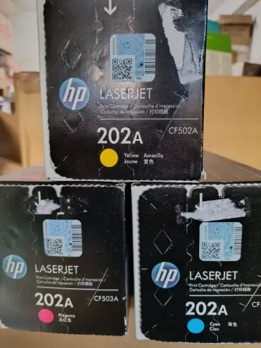 Toner Hp 202a/cf501/502/503 lacrados originais kit c/3ocs CMY