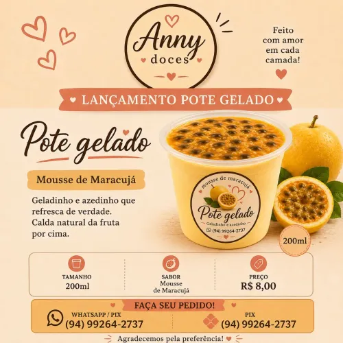 Pote Gelado de Maracujá 