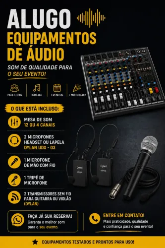 Aluguel de mesa de som e Microfones para eventos.
