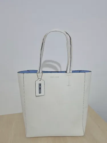 ?Bolsa Jackie Smith Tote em Couro Saffiano Branco - Original - Nova Sem Uso