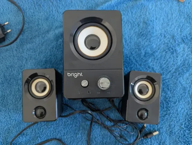 Caixa De Som Bright Mini Subwoofer 2.1 11w Rms Usb