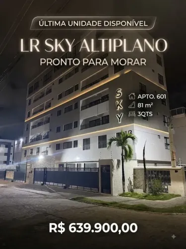 Apartamento Altiplano !! 81m² Varanda, 3 Quartos, 1 Suíte, 01 Vaga Elevador