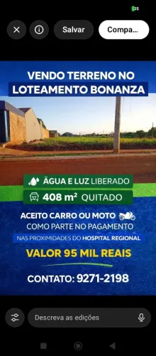 VENDO BONANZA R$ 95.000 mil