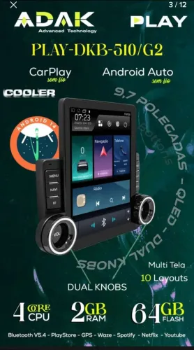 Multimídia estilo tesla Adak