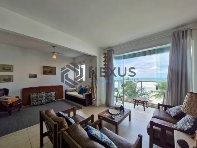 Apartamento frente mar com varanda vista mar e lazer no Jardim Astúrias, Guarujá