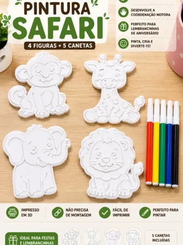 Lembrancinha safari pintura