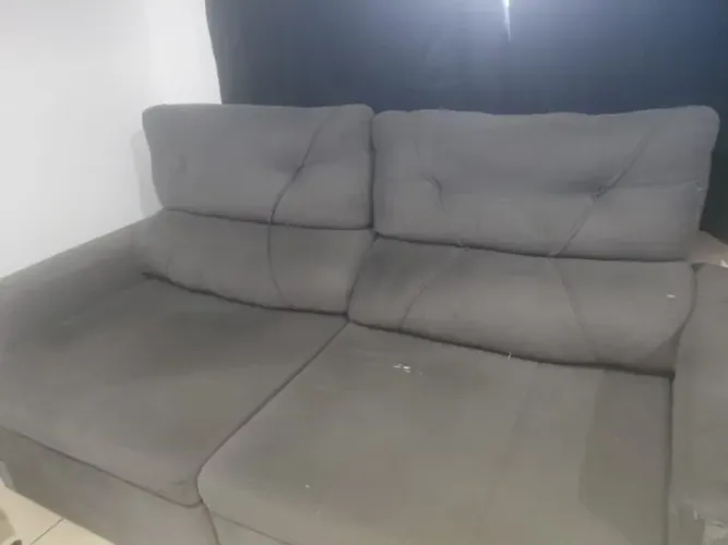 Sofá Retrátil Reclinável 3 Lugares Suede