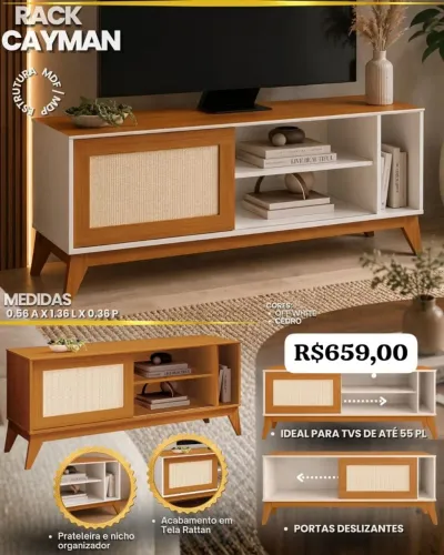 Rack para TV 1,36m ProduTo novo - montamos grátis