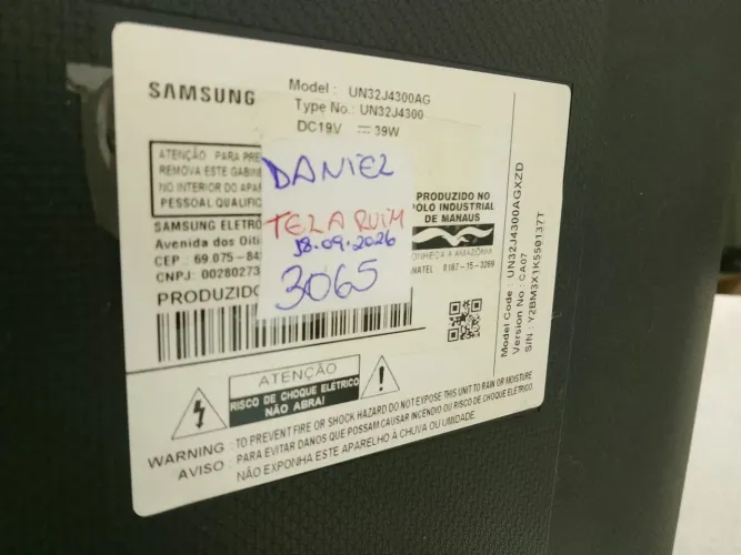 Tv 32 polegadas Samsung não liga.