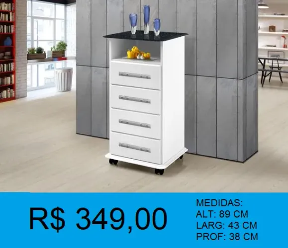 BALCAO PARA COZINHA - DISPONIVEL EM 2 CORES = PRONTA ENTREGA
