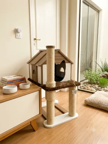 Casinhas e arranhadores para gatos
