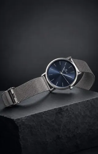 RELÓGIO MASCULINO COM VISOR AZUL - UM ANO DE GARANTIA