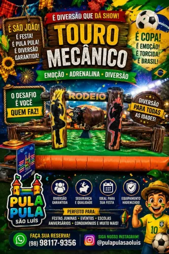 Touro mecanico e futebol de sabão