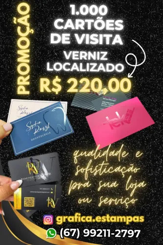 Promoção de cartão verniz localizado