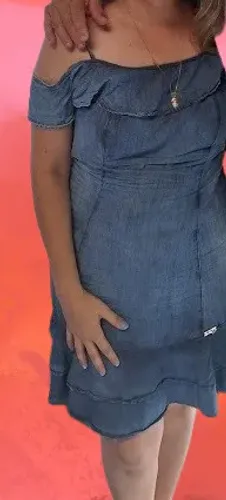 vestido tecido imita jeans