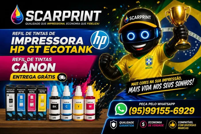 Refil de tintas de impressora HP GT Ecotank e Refil de tintas cânon entrega grátis