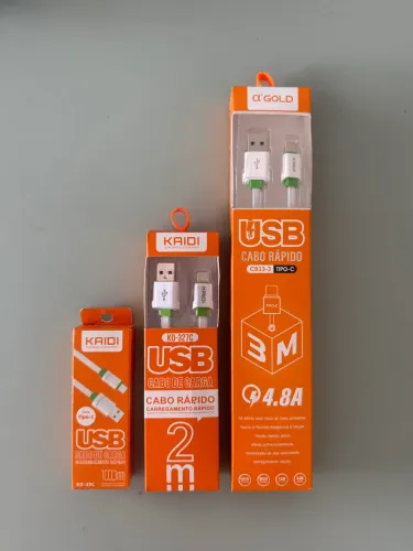 Kit 43 cabos Fechado Cabos USB Tipo-C Carga Rápida (43 Unidades)