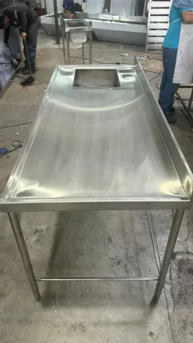 Pia Inox 2,80m Cuba 60x40 Estrutura Reforçada