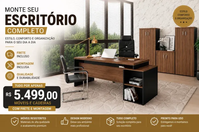 MONTEI SEU ESCRITÓRIO COMPLETO LOJA IKONOFFICE 