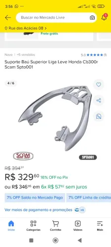 Bagageiro para CB300 2009 a 2015