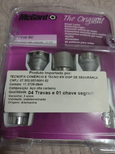 Parafuso anti furto McGard código 27216SU m12×1,25