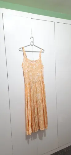 Vestido Longo Floral Amarelo GG - Três Marias Alça Regulável - Verão