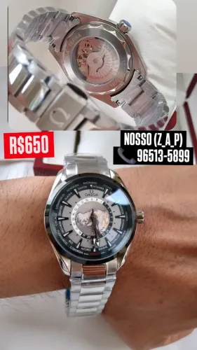 Relógio OMEGA AUTOMÁTICO - MODELO HORÁRIO MUNDIAL - TE ENTREGAMOS 