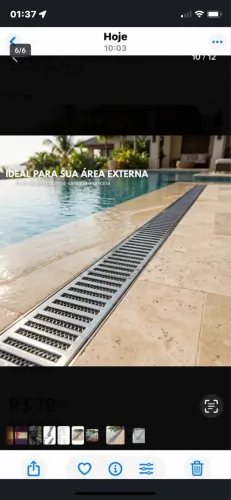 Ralo Linear 1metro por 8 Centímetros inox