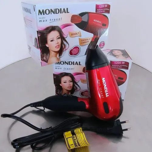Secador Mondial Max Travel - 1200W - Bivolt - Portátil e Dobrável - Novo<br>